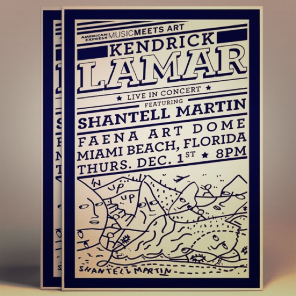 Kendrick Lamar x Shantell Martin Art Basel Poster